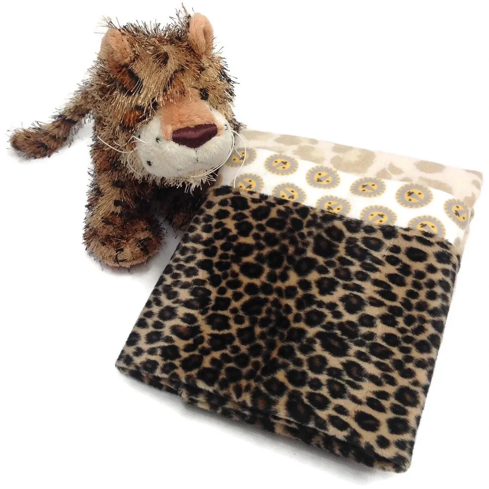 Novelty Flannel Pillowcase Bundle: African Savanah Cat Prints, Webkinz Leopard